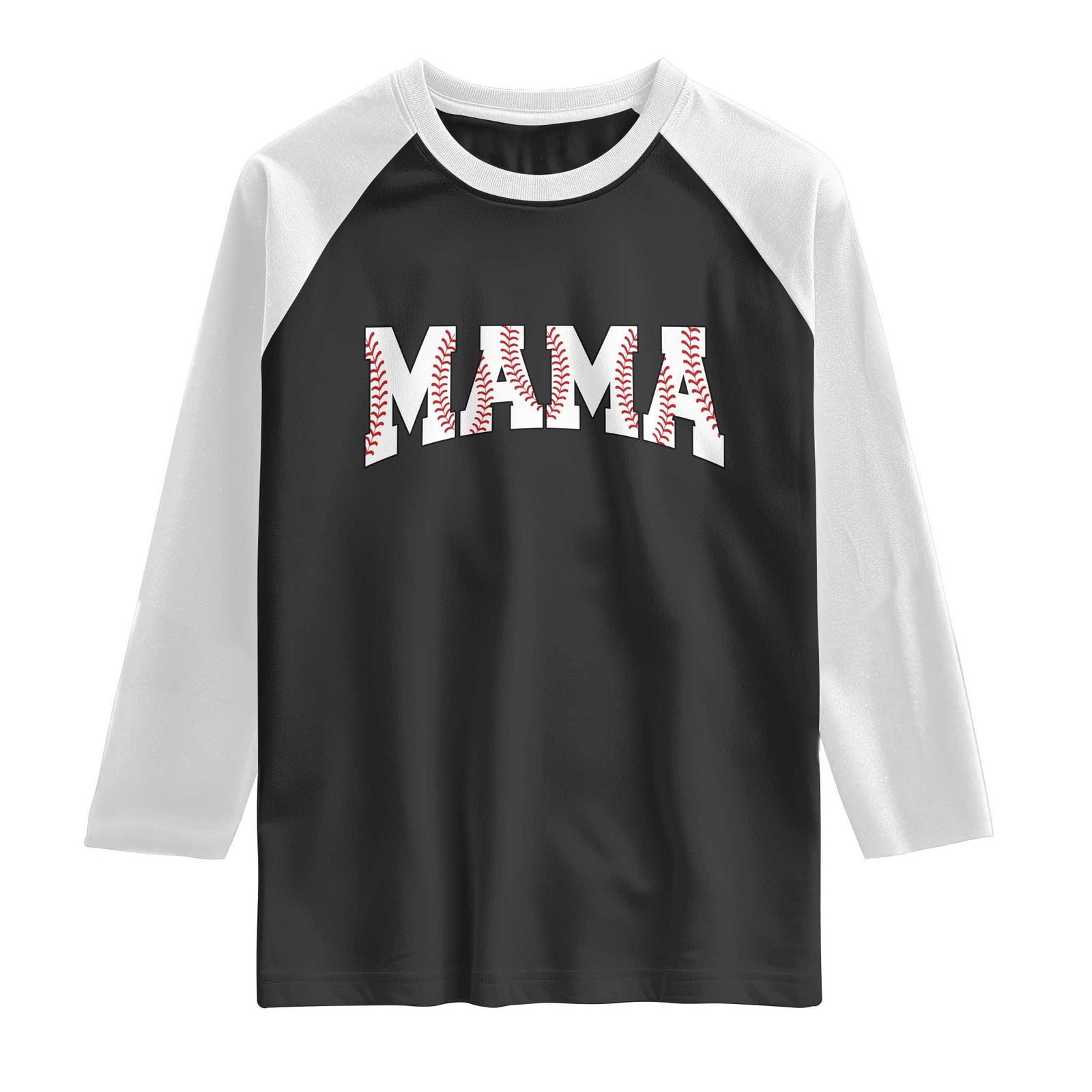 Baseball Mama Raglan Shirt Retro Varsity Baseball Season Mom Raising Ballers TS10 Black White Print Your Wear