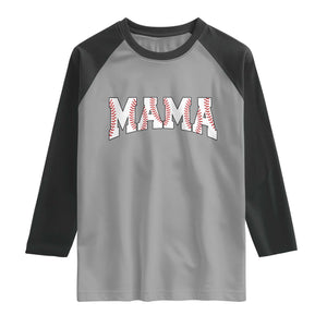 Baseball Mama Raglan Shirt Retro Varsity Baseball Season Mom Raising Ballers TS10 Sport Gray Black Print Your Wear