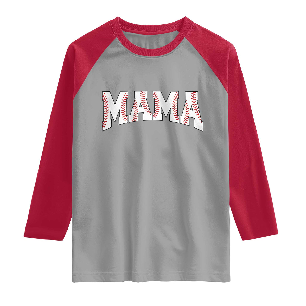 Baseball Mama Raglan Shirt Retro Varsity Baseball Season Mom Raising Ballers TS10 Sport Gray Red Print Your Wear