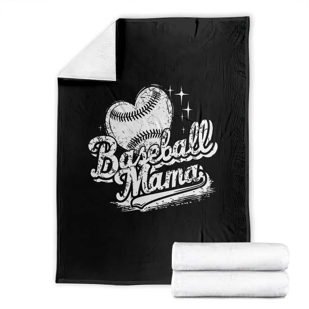 Baseball Mama Throw Blanket Baseball Season Mom Raising Ballers TS10 Black Print Your Wear