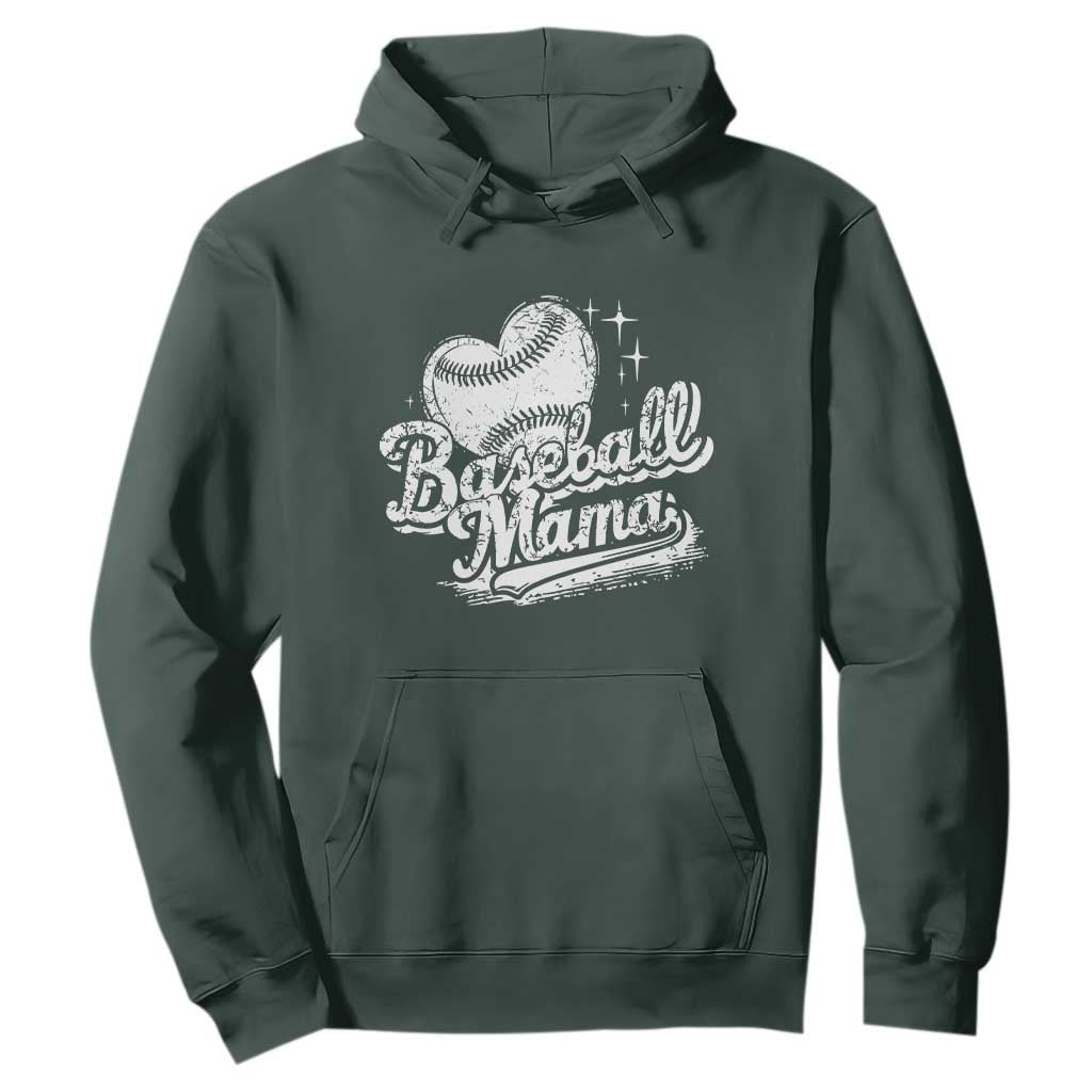 Baseball Mama Hoodie Baseball Season Mom Raising Ballers TS10 Dark Forest Green Print Your Wear