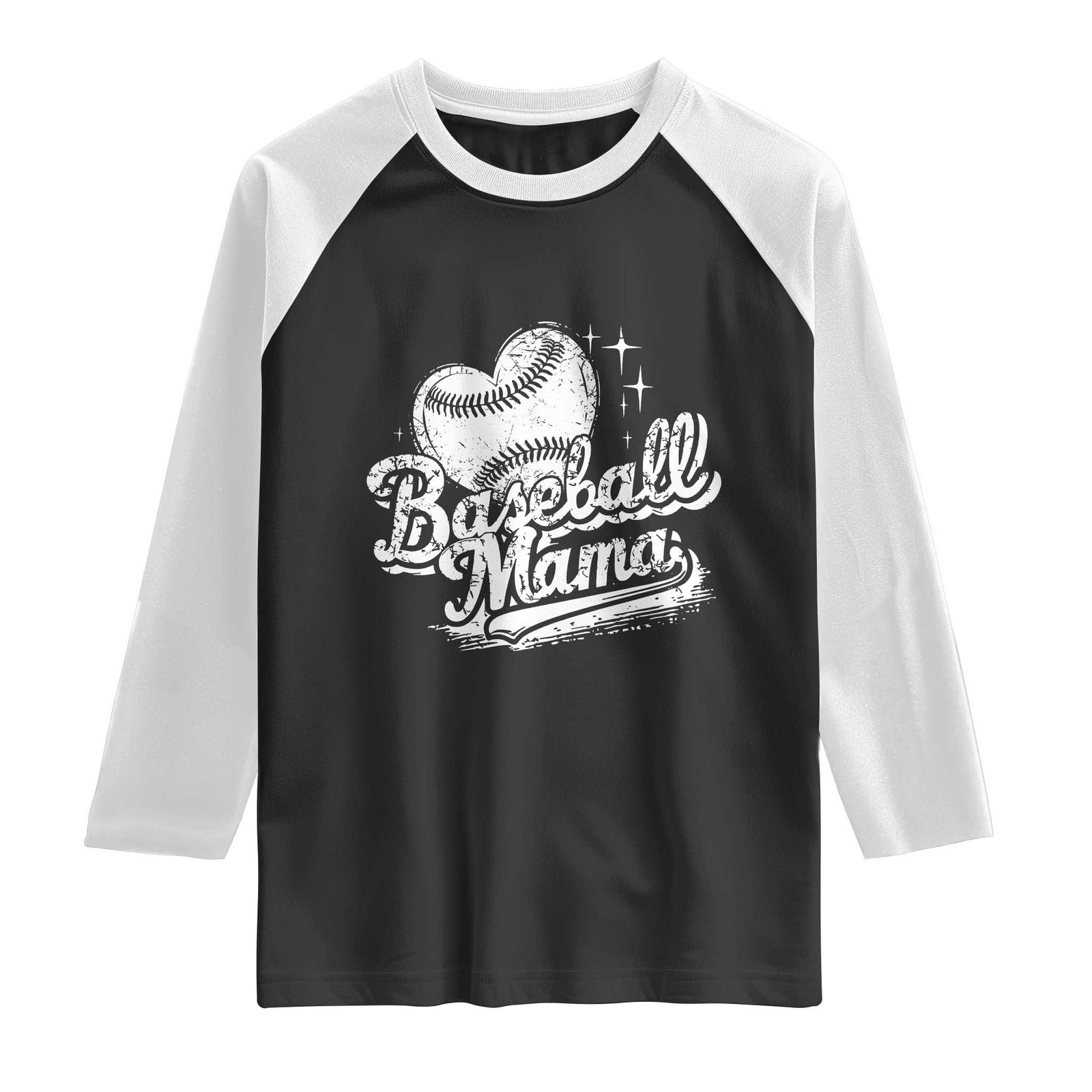 Baseball Mama Raglan Shirt Baseball Season Mom Raising Ballers TS10 Black White Print Your Wear
