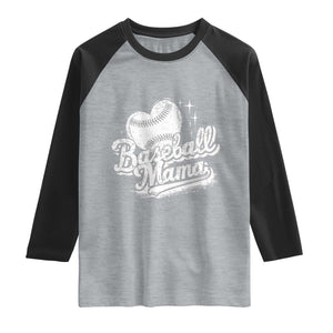 Baseball Mama Raglan Shirt Baseball Season Mom Raising Ballers TS10 Heather Gray Black Print Your Wear