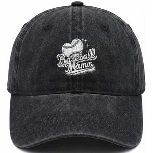 Baseball Mama Washed Cotton Baseball Cap Baseball Season Mom Raising Ballers TS10 Print Your Wear