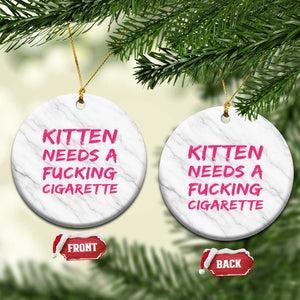 Kitten Needs A Fucking Cigarette Ceramic Ornament Funny Cat Joke Cat Meme TS10 1pc White Marble Print Your Wear