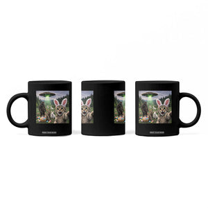 Funny Easter Day Coffee Mug Cat Selfie With Bunny Bigfoot UFO Bunny Egg TS10 Print Your Wear