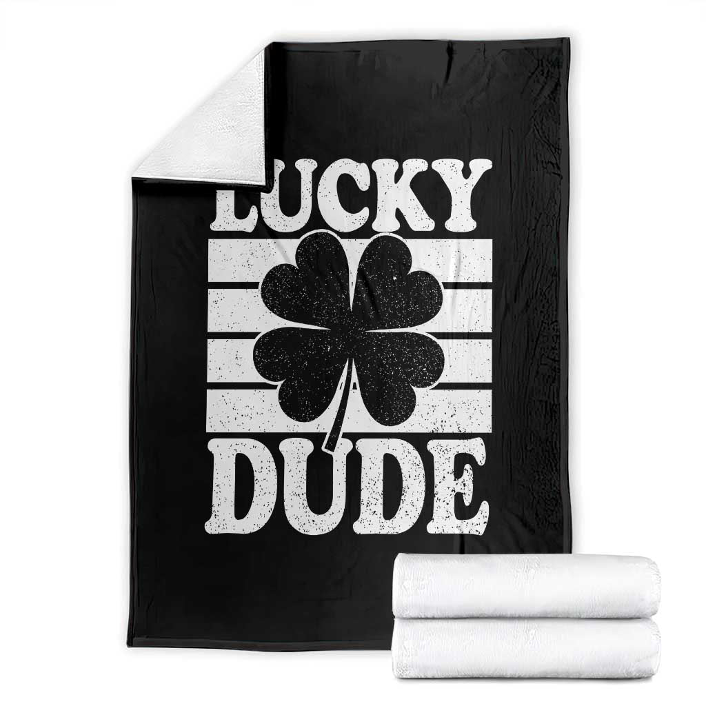 Funny Lucky Dude Throw Blanket Irish Boys St Patricks Day TS10 Black Print Your Wear