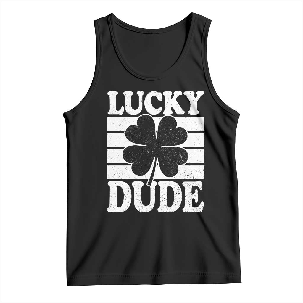 Funny Lucky Dude Tank Top Irish Boys St Patricks Day TS10 Black Print Your Wear