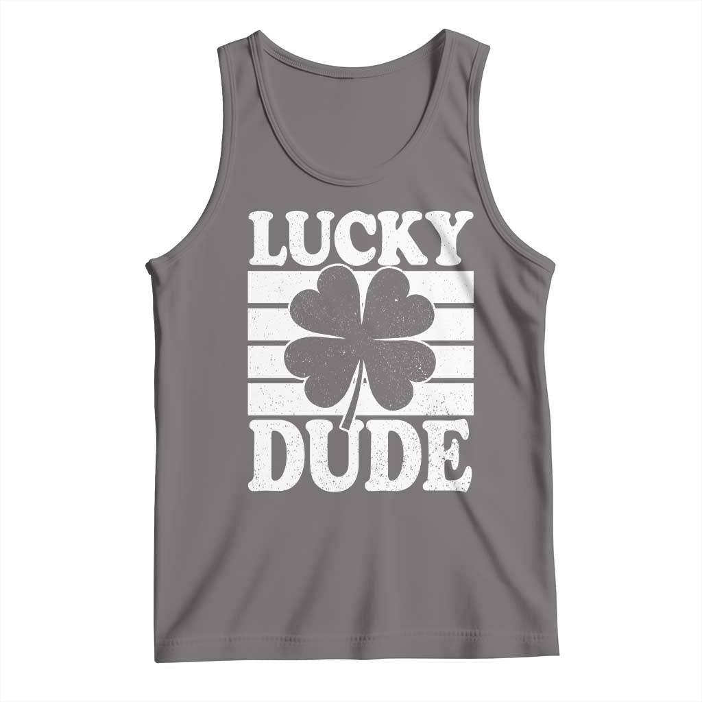 Funny Lucky Dude Tank Top Irish Boys St Patricks Day TS10 Deep Heather Print Your Wear