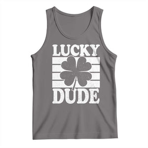 Funny Lucky Dude Tank Top Irish Boys St Patricks Day TS10 Deep Heather Print Your Wear