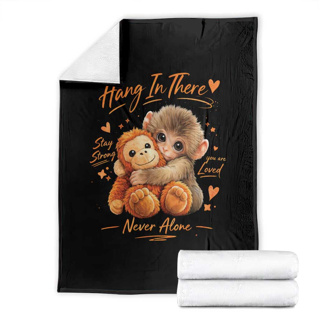 Cute Baby Monkey Punch Throw Blanket Adorable Emotional Graphic Little Punch TS10 Black Print Your Wear