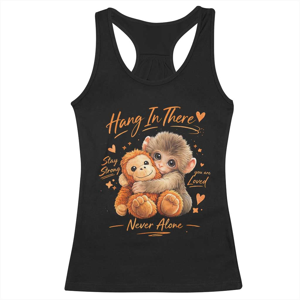 Cute Baby Monkey Punch Racerback Tank Top Adorable Emotional Graphic Little Punch TS10 Black Print Your Wear