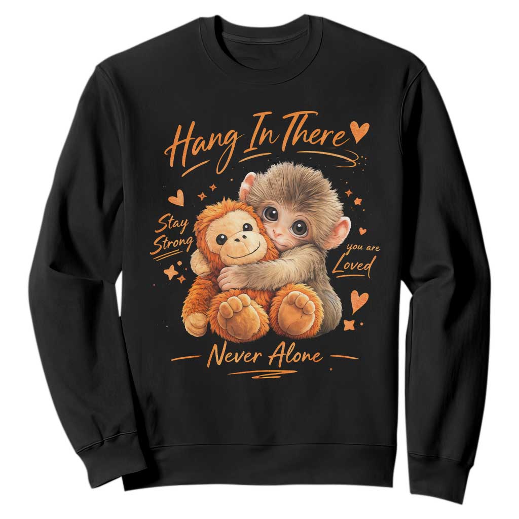 Cute Baby Monkey Punch Sweatshirt Adorable Emotional Graphic Little Punch TS10 Black Print Your Wear