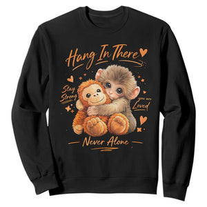 Cute Baby Monkey Punch Sweatshirt Adorable Emotional Graphic Little Punch TS10 Black Print Your Wear