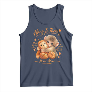 Cute Baby Monkey Punch Tank Top Adorable Emotional Graphic Little Punch TS10 Navy Print Your Wear