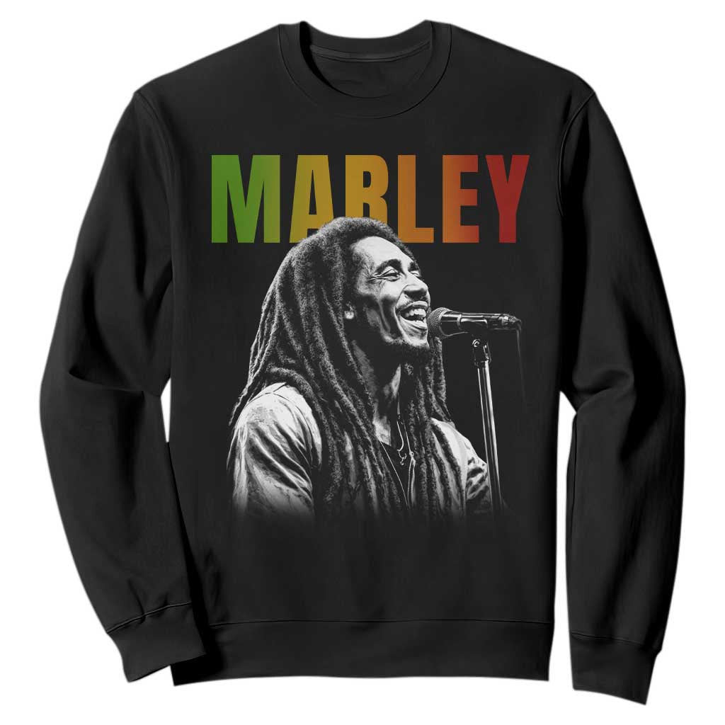 Vintage Marley Sweatshirt Rastaman Jamaica Jamaican Rasta Reggage Music TS10 Black Print Your Wear