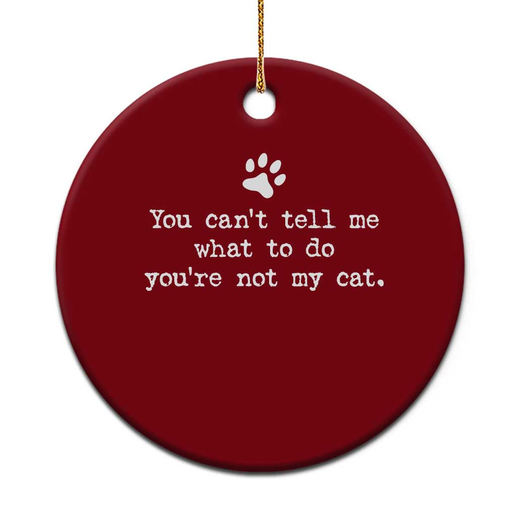 Cat Owner Ceramic Ornament You Cant Tell Me What To Do Youre Not My Cat Paw Print TS10 1pc Red Print Your Wear