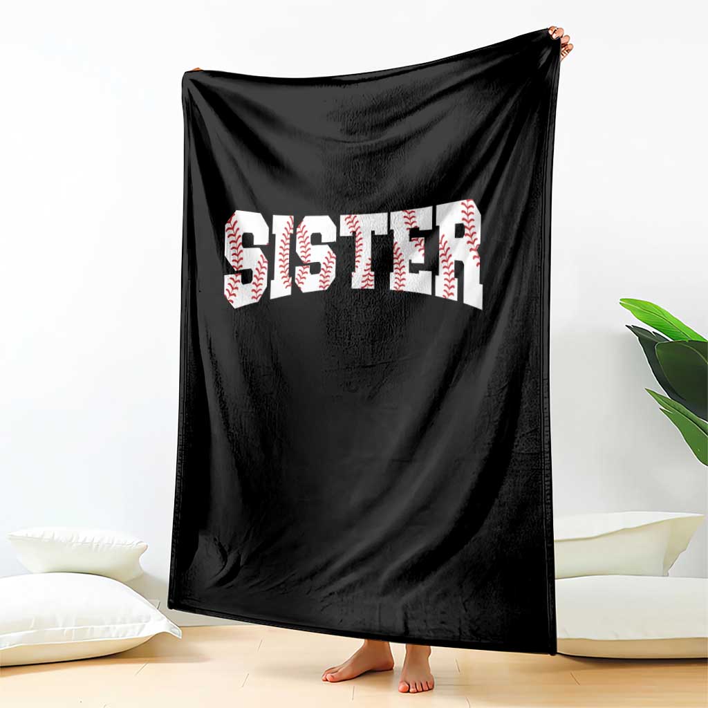 Baseball Sister Throw Blanket Retro Varsity Baseball Season Family TS10 Print Your Wear