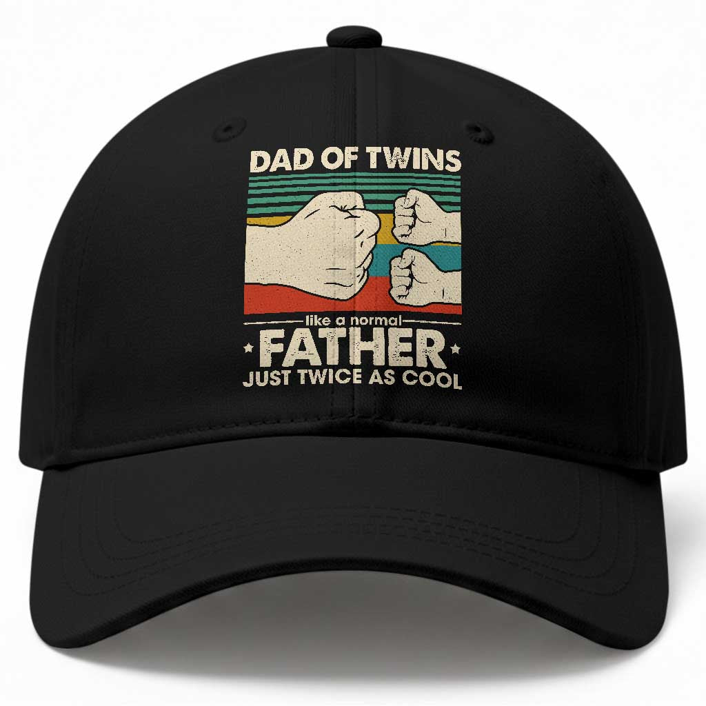 Retro Twin Dad Baseball Cap Like A Normal But Just Twice As Cool TS10 Print Your Wear
