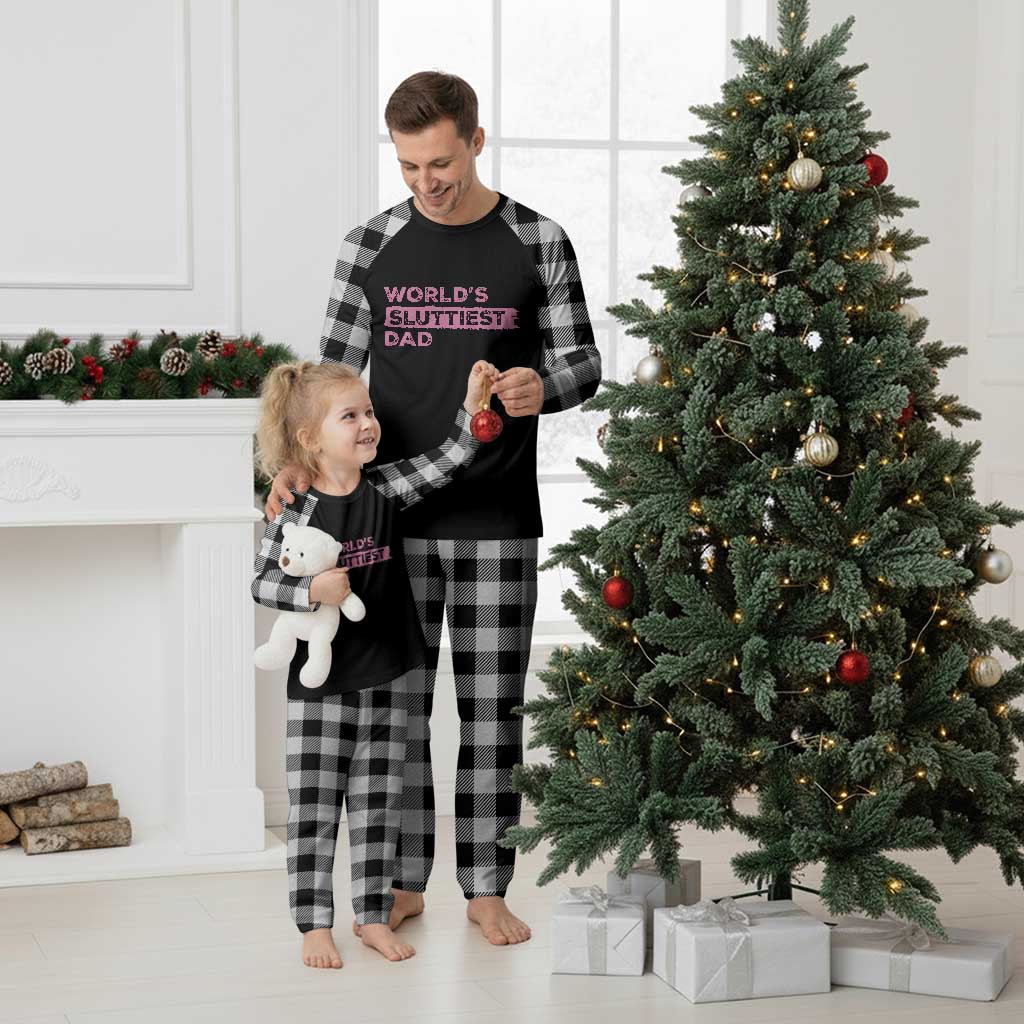 Worlds Sluttiest Dad Plaid Pajama Set Funny Meme Joke TS10 White Plaid Print Your Wear