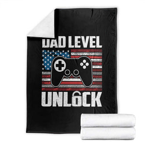 Funny New Dad Throw Blanket First Fathers Day Dad Level Unlocked Gaming Gamer TS10 Black Print Your Wear
