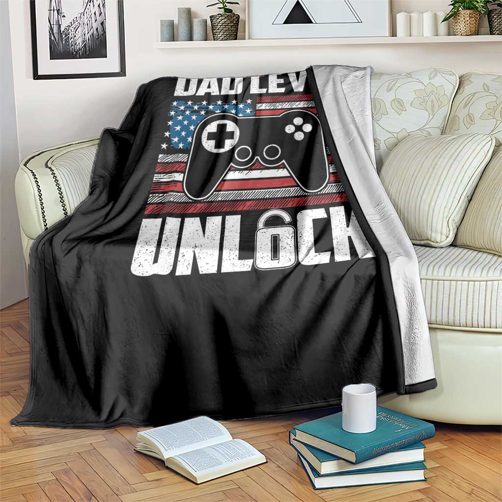 Funny New Dad Throw Blanket First Fathers Day Dad Level Unlocked Gaming Gamer TS10 Print Your Wear