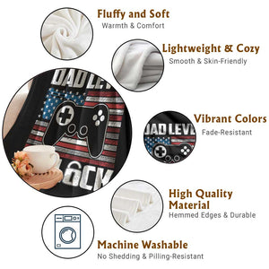 Funny New Dad Throw Blanket First Fathers Day Dad Level Unlocked Gaming Gamer TS10 Print Your Wear