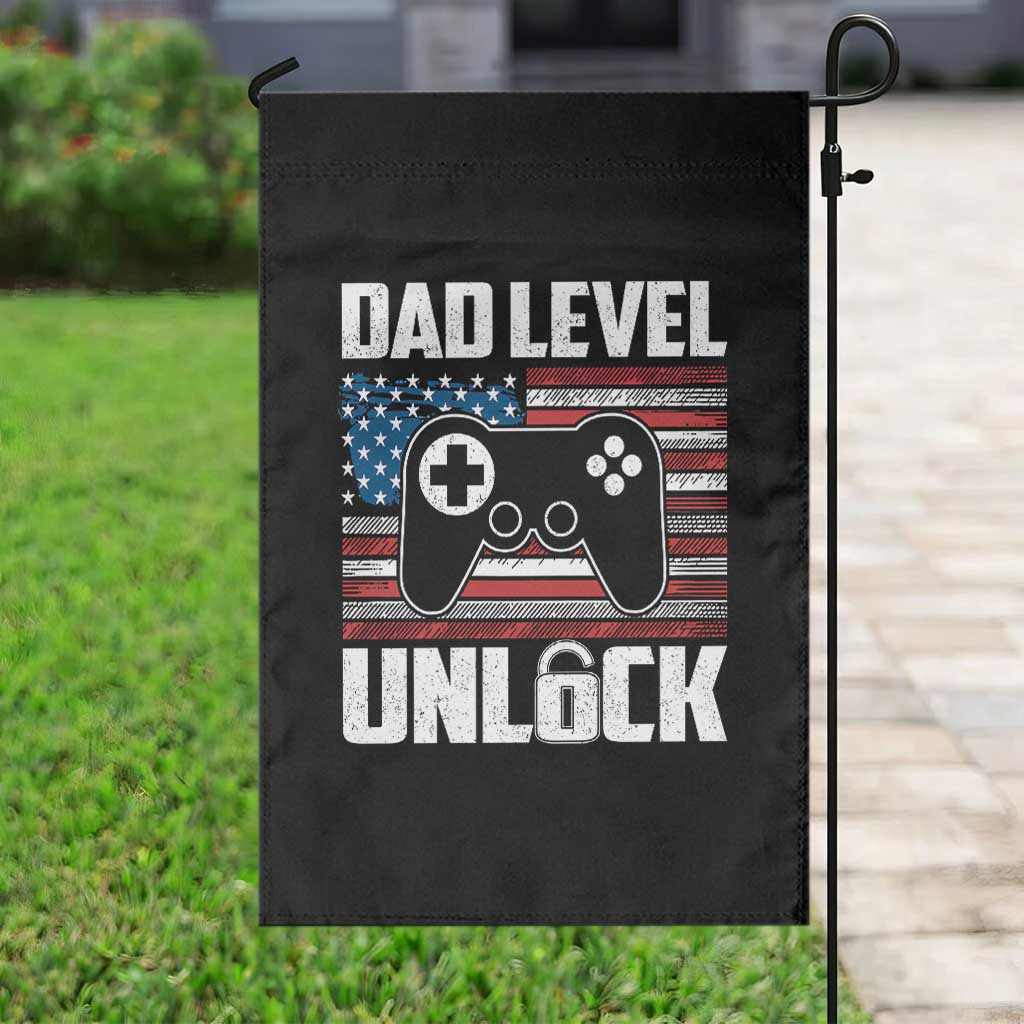Funny New Dad Garden Flag First Fathers Day Dad Level Unlocked Gaming Gamer TS10 Print Your Wear