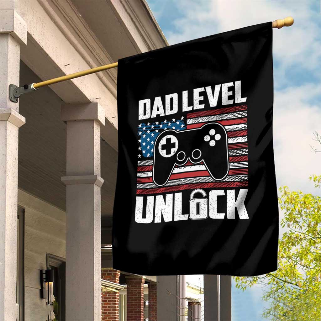 Funny New Dad Garden Flag First Fathers Day Dad Level Unlocked Gaming Gamer TS10 Print Your Wear