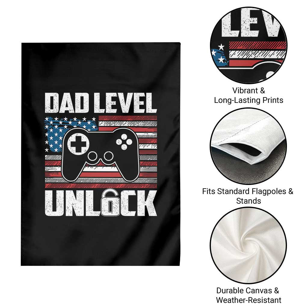 Funny New Dad Garden Flag First Fathers Day Dad Level Unlocked Gaming Gamer TS10 Print Your Wear