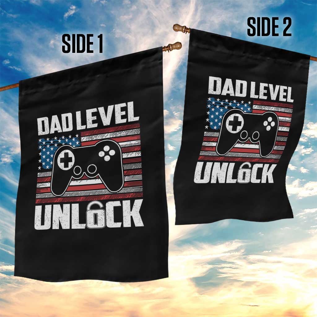 Funny New Dad Garden Flag First Fathers Day Dad Level Unlocked Gaming Gamer TS10 Print Your Wear