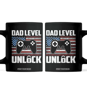 Funny New Dad Coffee Mug First Fathers Day Dad Level Unlocked Gaming Gamer TS10 Black Print Your Wear
