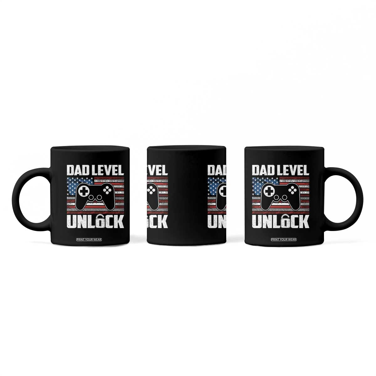 Funny New Dad Coffee Mug First Fathers Day Dad Level Unlocked Gaming Gamer TS10 Print Your Wear