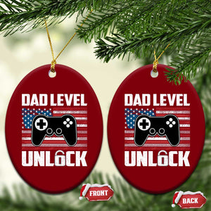 Funny New Dad Ceramic Ornament First Fathers Day Dad Level Unlocked Gaming Gamer TS10 Print Your Wear