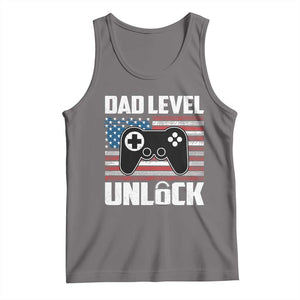 Funny New Dad Tank Top First Fathers Day Dad Level Unlocked Gaming Gamer TS10 Deep Heather Print Your Wear