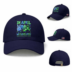 Donate Life Month Baseball Cap In April We Save Lives Organ Donation TS10 Baseball Cap Universal Fit Dark Blue Print Your Wear