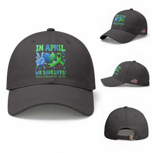 Donate Life Month Baseball Cap In April We Save Lives Organ Donation TS10 Baseball Cap Universal Fit Dark Gray Print Your Wear