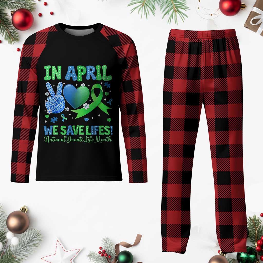 Donate Life Month Plaid Pajama Set In April We Save Lives Organ Donation TS10 Buffalo Plaid Print Your Wear