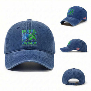 Donate Life Month Washed Cotton Baseball Cap In April We Save Lives Organ Donation TS10 Washed Cap Universal Fit Royal Blue Print Your Wear