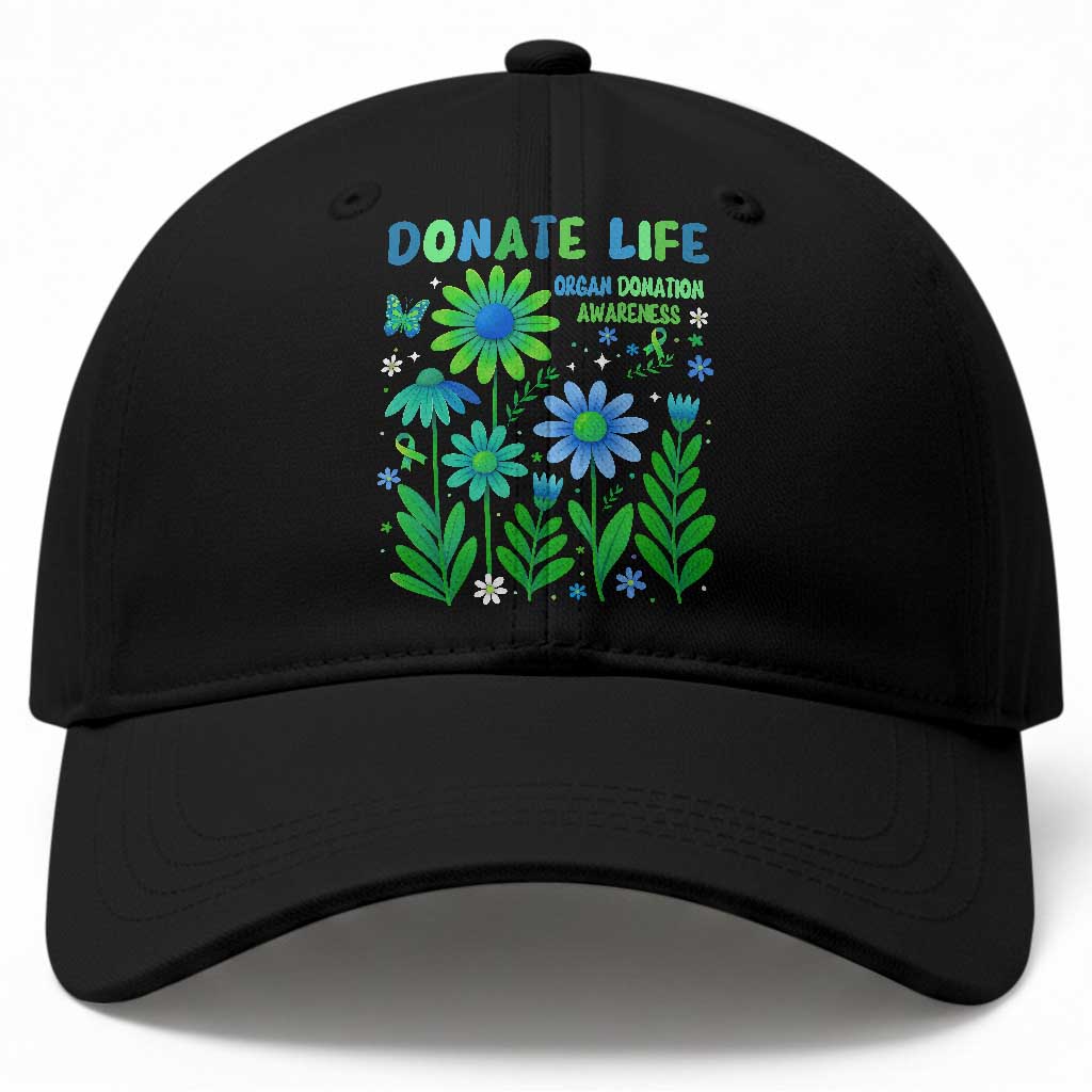 Organ Donation Awareness Baseball Cap Green Ribbon Donate Life Floral TS10 Print Your Wear