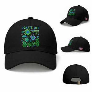 Organ Donation Awareness Baseball Cap Green Ribbon Donate Life Floral TS10 Baseball Cap Universal Fit Black Print Your Wear