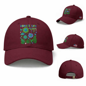 Organ Donation Awareness Baseball Cap Green Ribbon Donate Life Floral TS10 Baseball Cap Universal Fit Maroon Print Your Wear