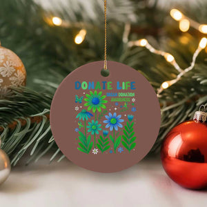 Organ Donation Awareness Ceramic Ornament Green Ribbon Donate Life Floral TS10 1pc Mocha Print Your Wear