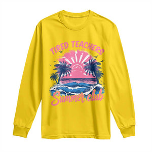 Tired Teachers Summer Club Long Sleeve Shirt Retro Mama Summer Beach Vacation Gift TS10 Daisy Print Your Wear