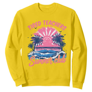 Tired Teachers Summer Club Sweatshirt Retro Mama Summer Beach Vacation Gift TS10 Daisy Print Your Wear