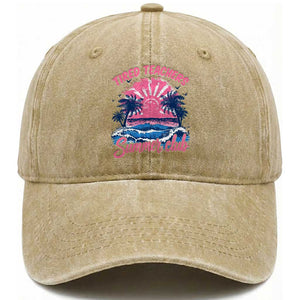 Tired Teachers Summer Club Washed Cotton Baseball Cap Retro Mama Summer Beach Vacation Gift TS10 Print Your Wear