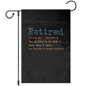 Funny Retirement Party Garden Flag Retired Definition Funny Retirement Gag TS10 Black Print Your Wear