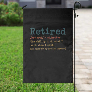 Funny Retirement Party Garden Flag Retired Definition Funny Retirement Gag TS10 Print Your Wear