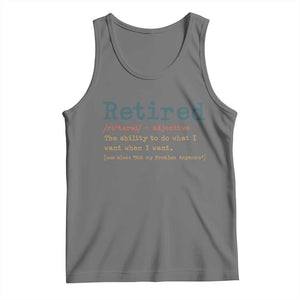 Funny Retirement Party Tank Top Retired Definition Funny Retirement Gag TS10 Black Heather Print Your Wear