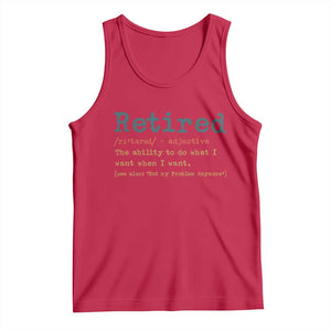 Funny Retirement Party Tank Top Retired Definition Funny Retirement Gag TS10 Red Print Your Wear